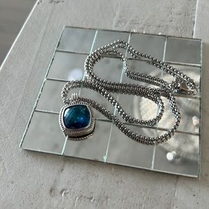 David Yurman Albion® Pendant in Sterling Silver with Blue Topaz